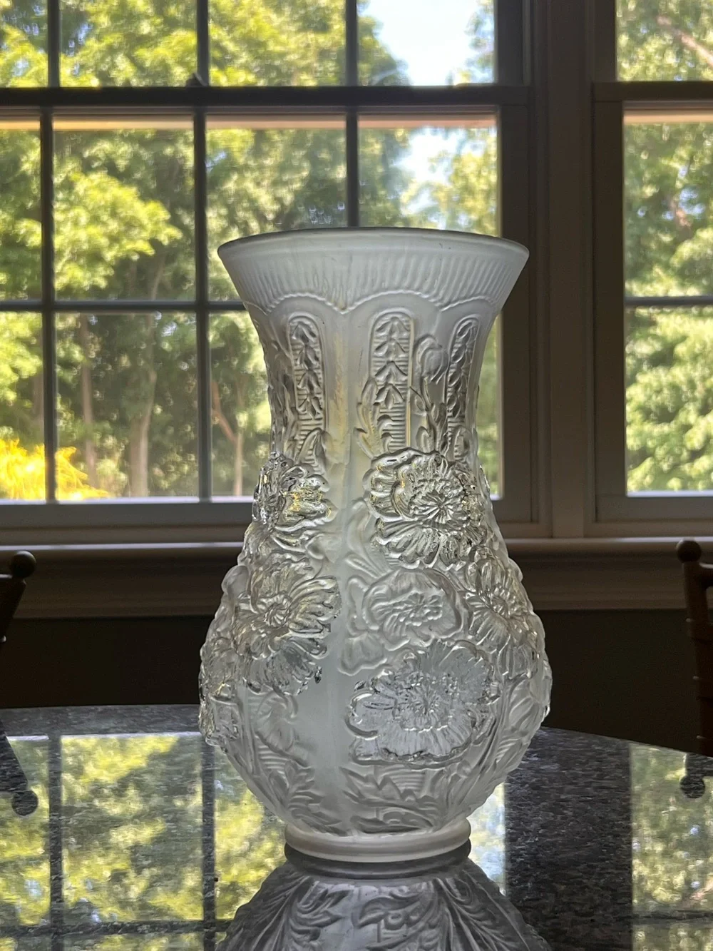 Imperial Glass Poppy Show Frosted Vase